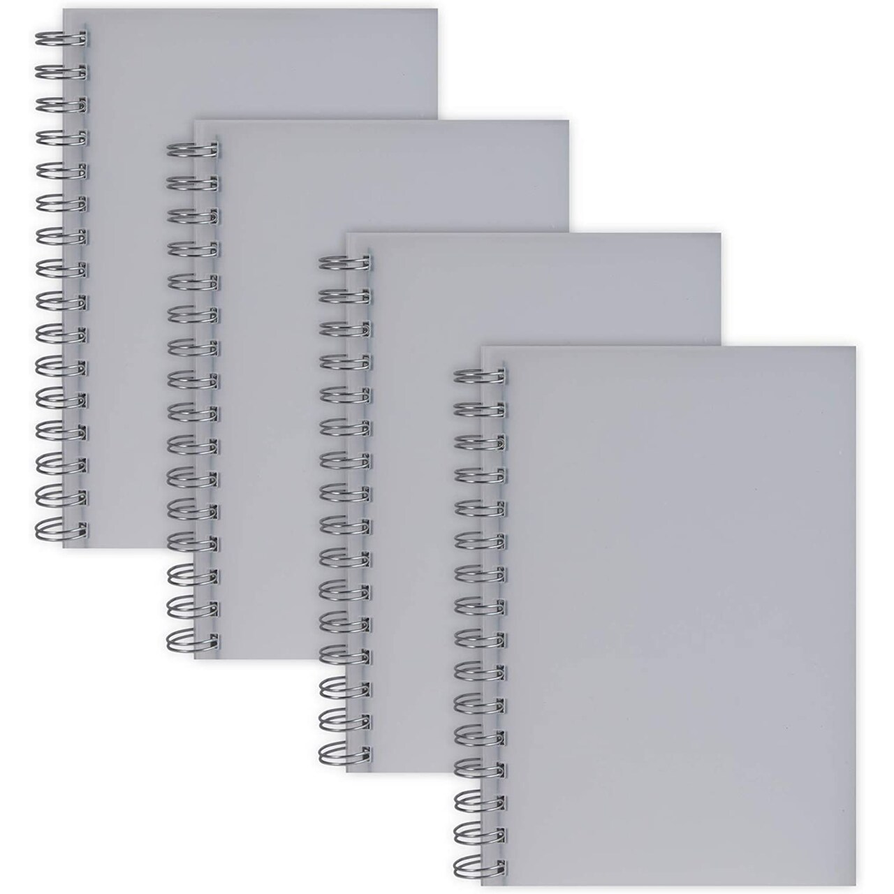 Blank Spiral Bound Notebooks, 80 Sheets, Unlined (5.7 x 8.3 in, 4 Pack)